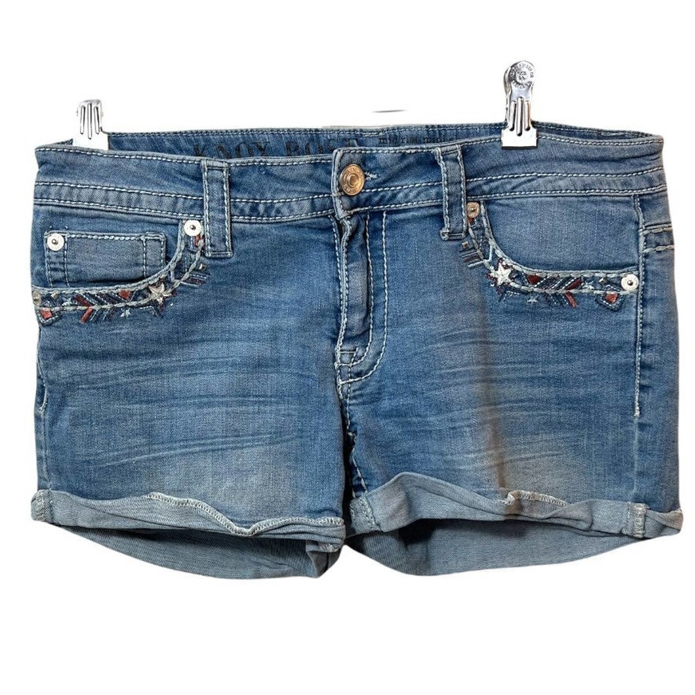 Knox Rose Embroidered Midi Jean Shorts